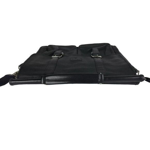 Wilsons Leather Unisex Black Pelle Studio Detachable Strap Divider Briefcase Bag - Picture 4 of 11